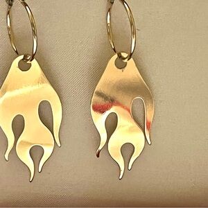 Gold Flame Earrings